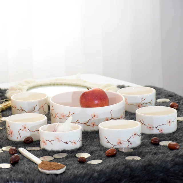 هفت سین سرامیکی نیلابی هفت تکه