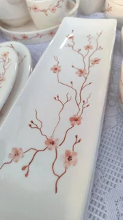 دیس کشیده سرامیکی شیرینی خوری دستساز نیلابی