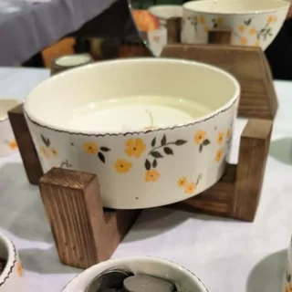 کاسه 17 سانت با پایه چوبی