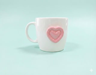 ماگ سرامیکی قلبی صورتی کیوت تنوع در مدل ماگ و قلب