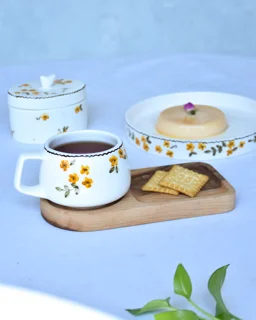 ست پذیرایی سرامیکی، چوبی گل زرد