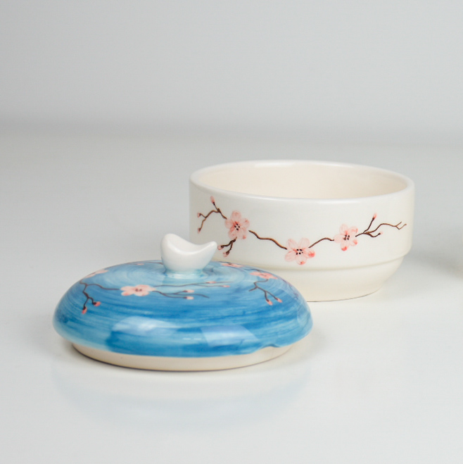 قندان در دار سرامیکی دستساز نیلابی