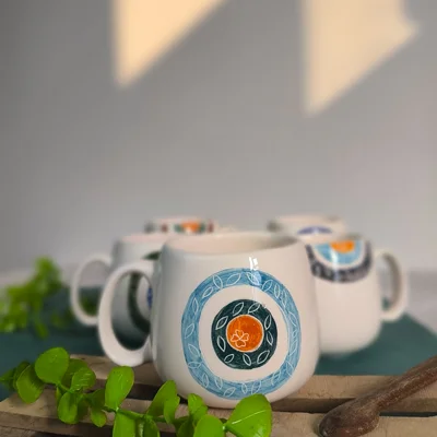 ماگ سرامیکی طرح چشم زخم