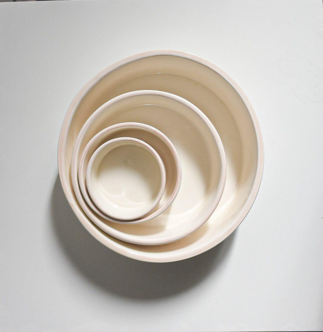 alt="ست کاسه‌ماگ سرامیکی چهار سایز نیلابی"