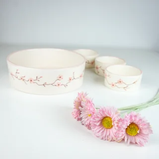 ست پذیرایی 4  تکه میوه و تنقلات خوری سرامیکی