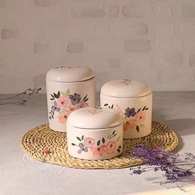 بانکه پاسماوری سرامیکی در سه سایز - دستساز طرح رز