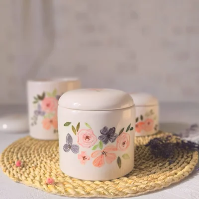 بانکه پاسماوری سرامیکی در سه سایز - دستساز طرح رز