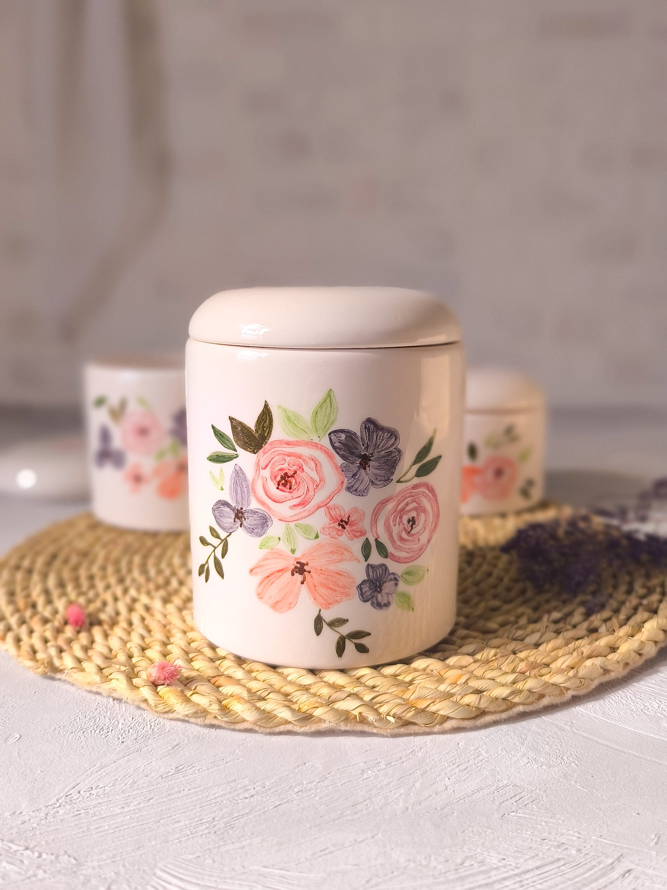 بانکه پاسماوری سرامیکی در سه سایز - دستساز طرح رز