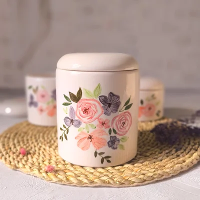 بانکه پاسماوری سرامیکی در سه سایز - دستساز طرح رز