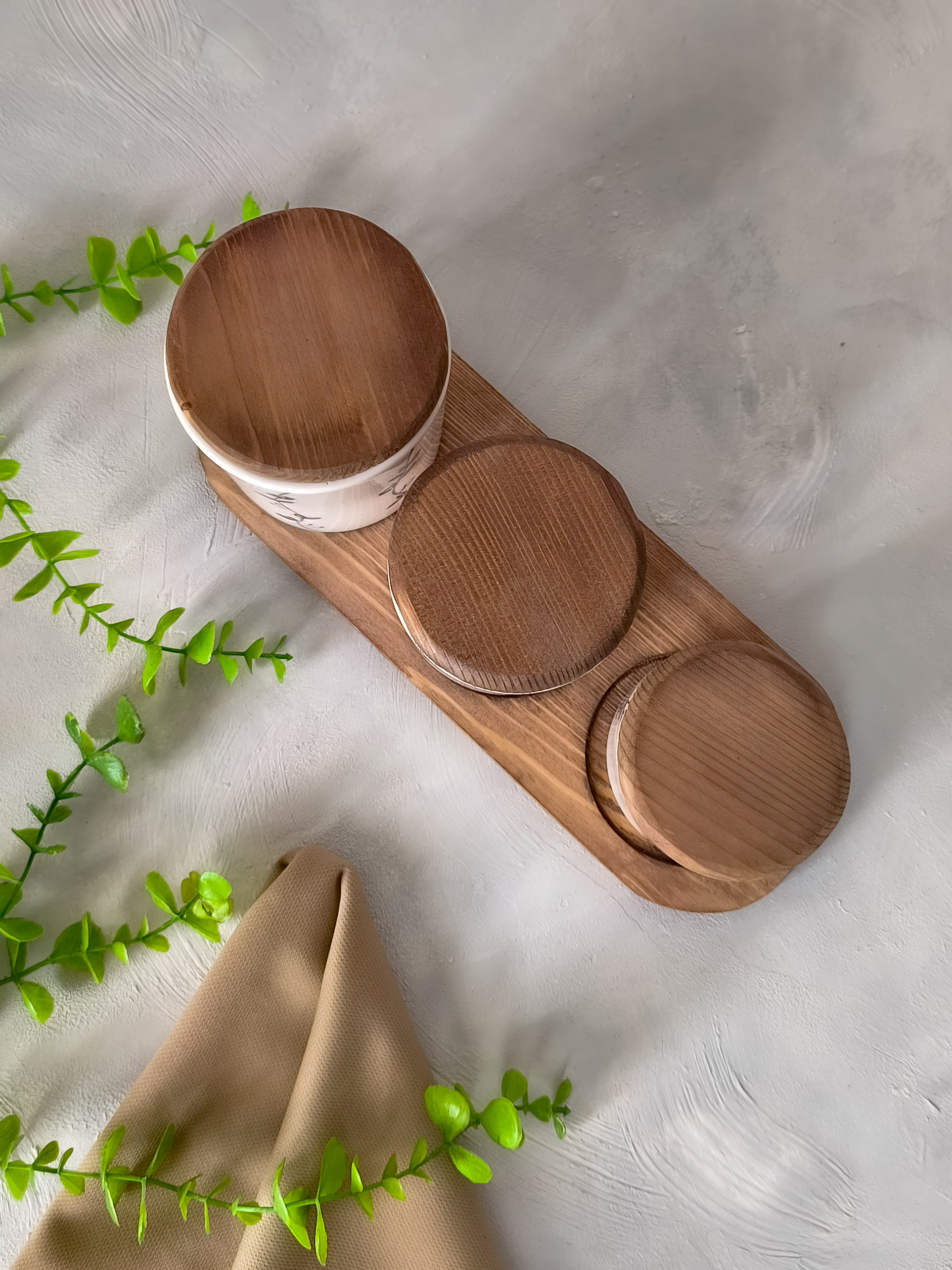 ست بانکه پاسماوری سه سایز با زیره و سر چوبی