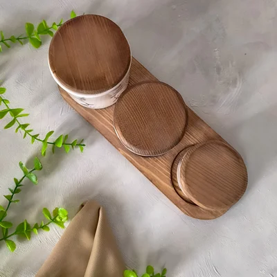 ست بانکه پاسماوری سه سایز با زیره و سر چوبی