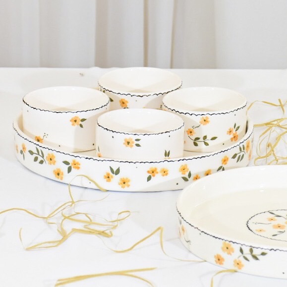 ست شیرینی خوری سرامیکی 3 سایز طرح آبان