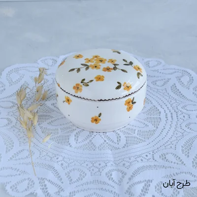 قندان سرامیکی دستساز دردار نیلابی مناسب سرو قند