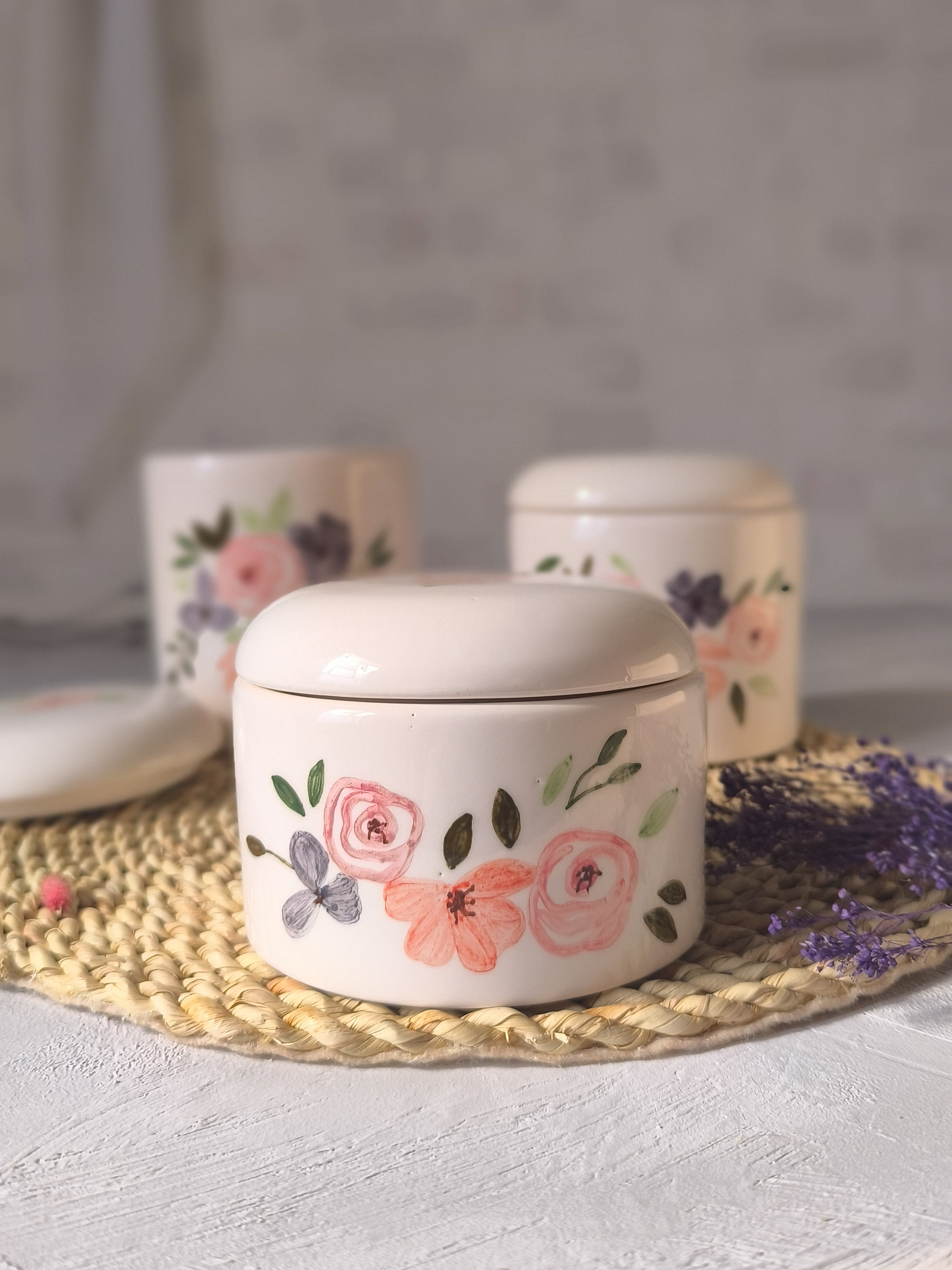 بانکه پاسماوری سرامیکی در سه سایز - دستساز طرح رز