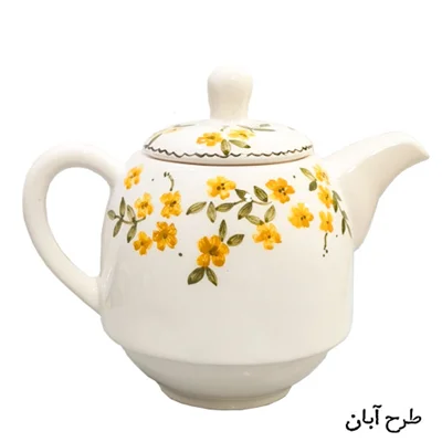 قوری سرامیکی دستساز سهنفره نیلابی طرح آبان