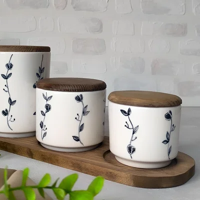 ست بانکه پاسماوری سه سایز با زیره و سر چوبی