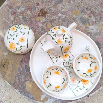 ست صبحانه خوری سرامیکی طرح آفتابگردان